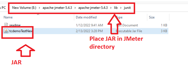 Place SeleniumTest Jar in JMeter JUnit library
